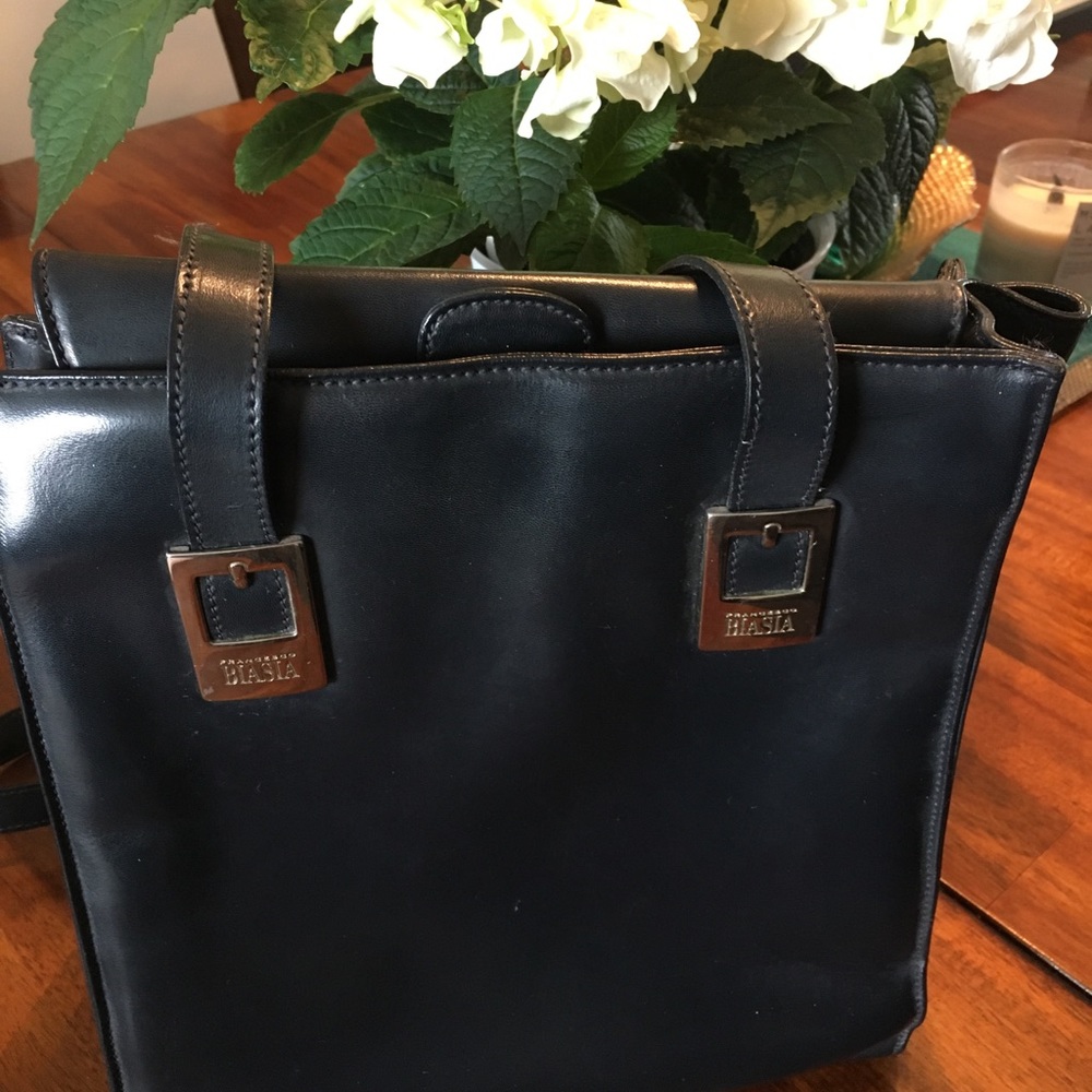 Francesco Biasia handbag dark navy soft leather